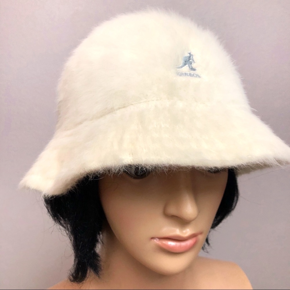 Kangol Furgora Angora White Furry Bucket Hat